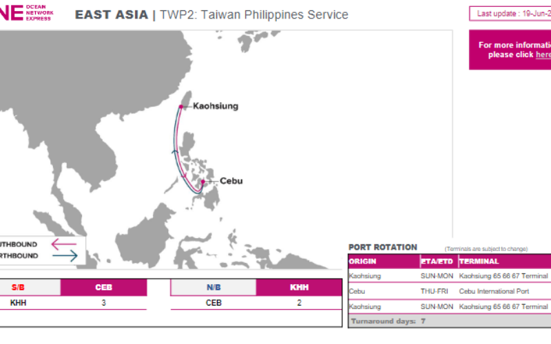 ONE unveils Taiwan-Philippines service